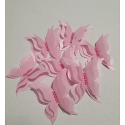 Вафельні метелики фігурні для декору 7 шт рожеві